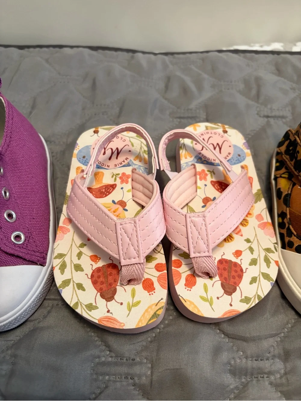 Toms leopard print, Marie Nicole Floral Kids Flip Flops, Koala Kids Purple shoes